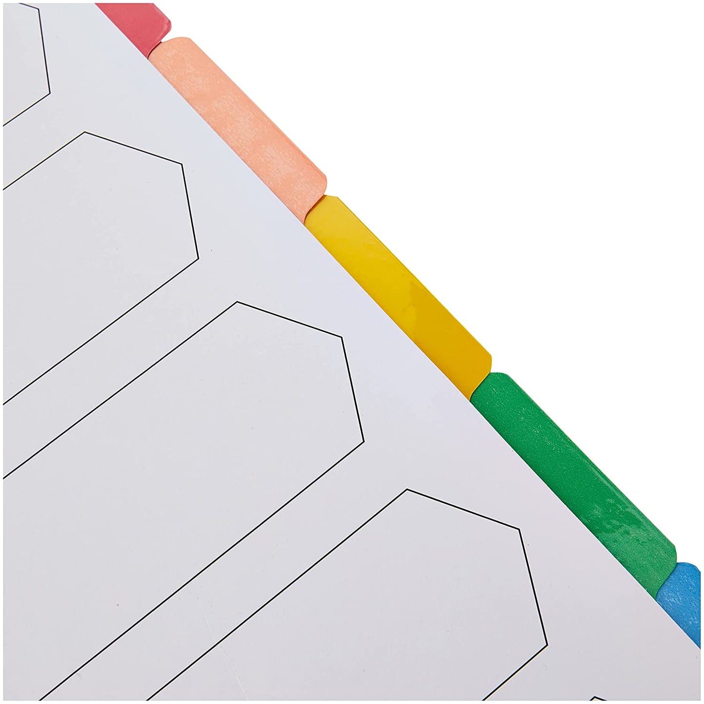 A4 White 5-Part Multi-punched Reinforced Board Multi-Colour Blank Tabs Index