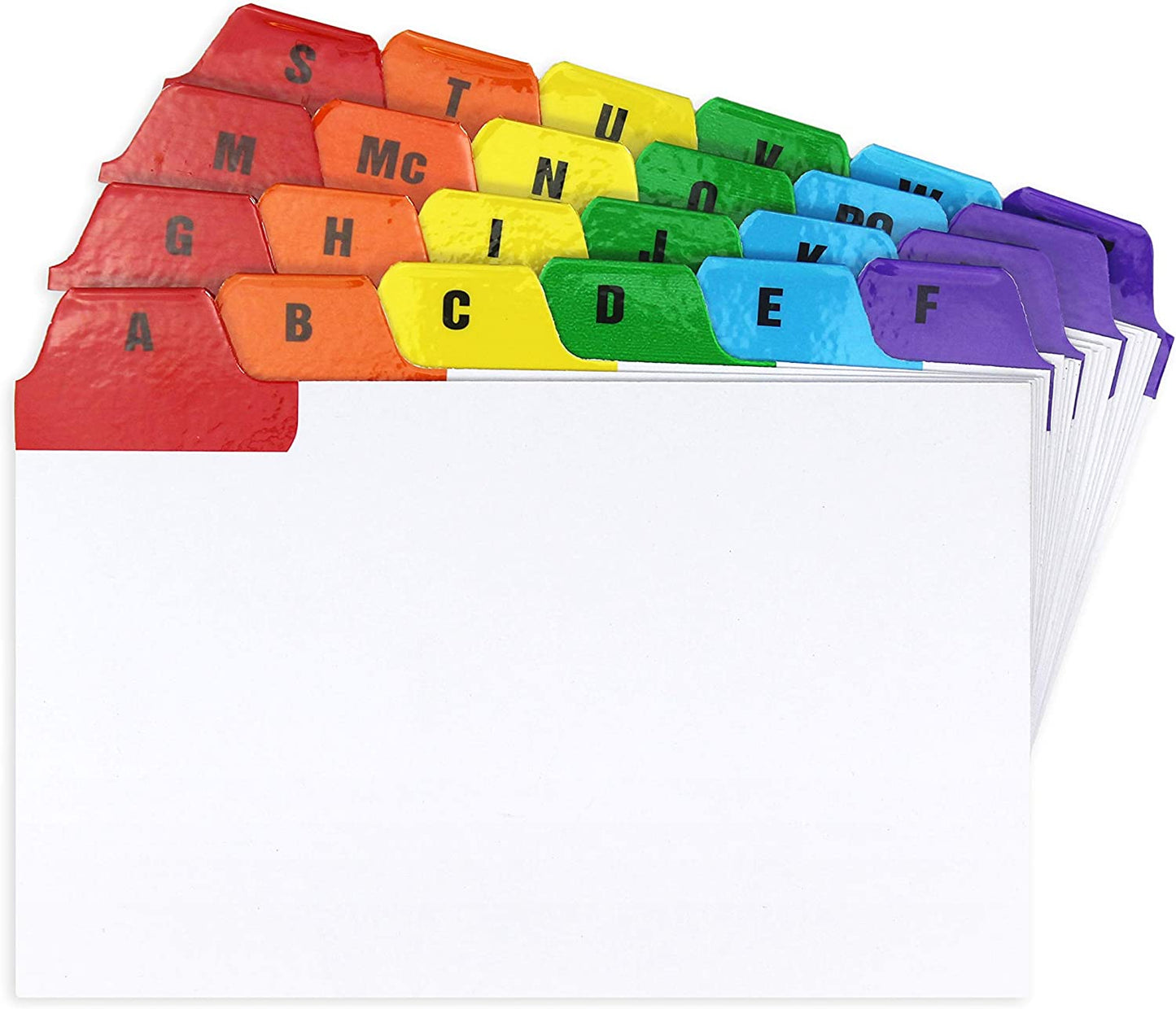 White Cards And Coloured Tab A-Z Guide Cards 127 x 76mm (5"x3")