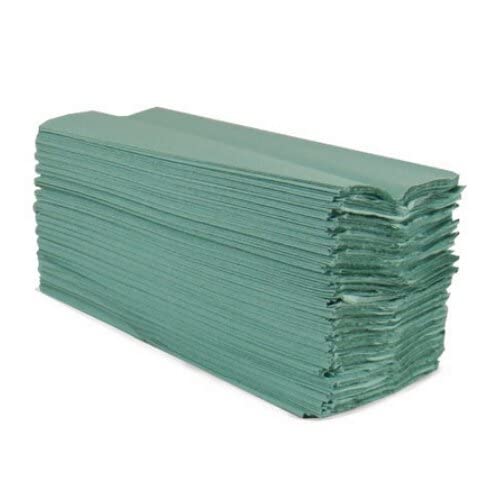 Pack of 2880 2Work 1-Ply C-Fold Green Hand Towels