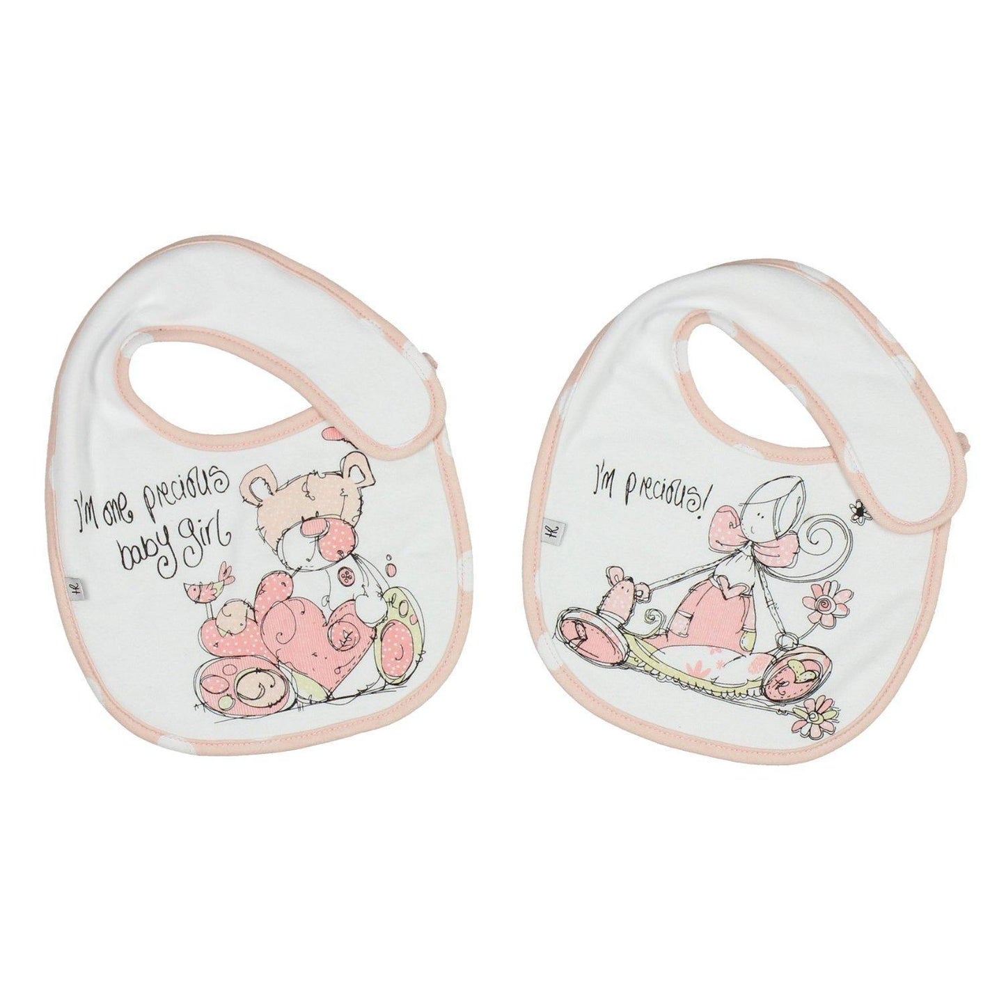 Precious Baby Girl" Set of 2 Bibs In a Gift Box