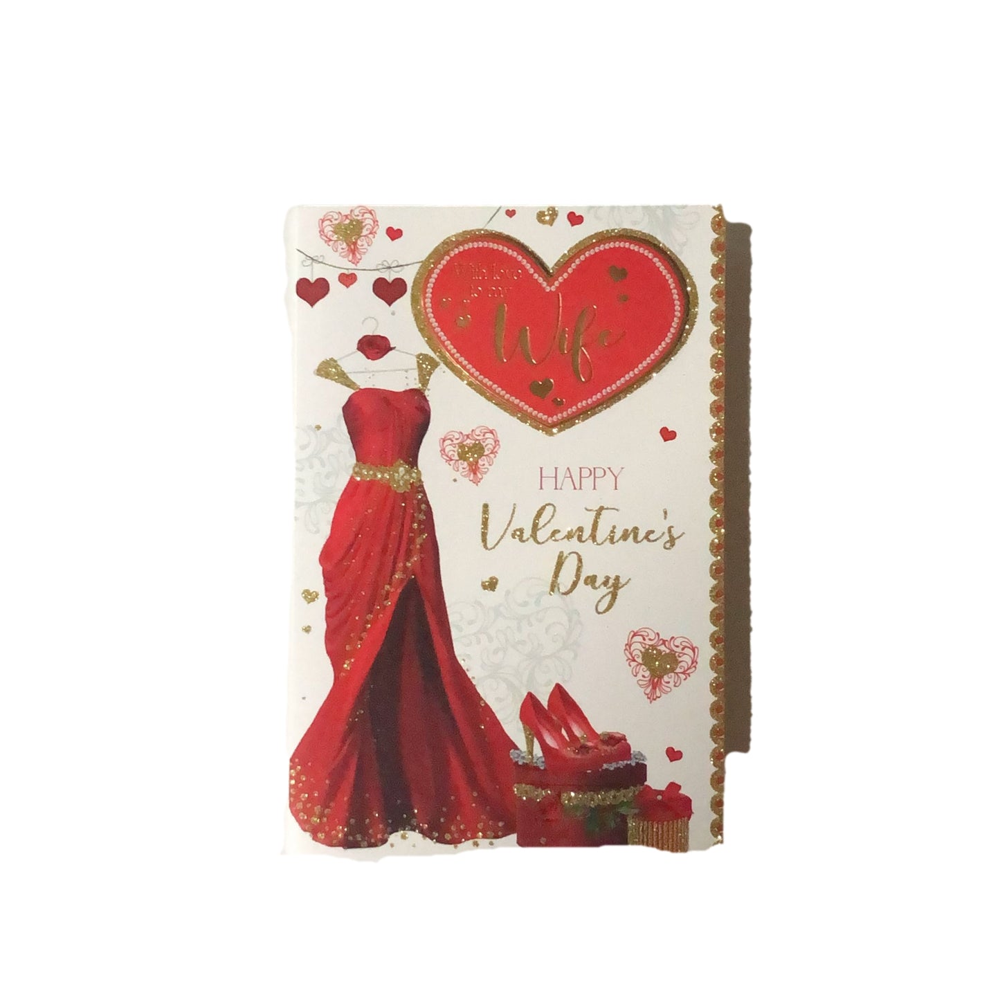 Wife Beautiful Red Dress Design Valentine's Day Card