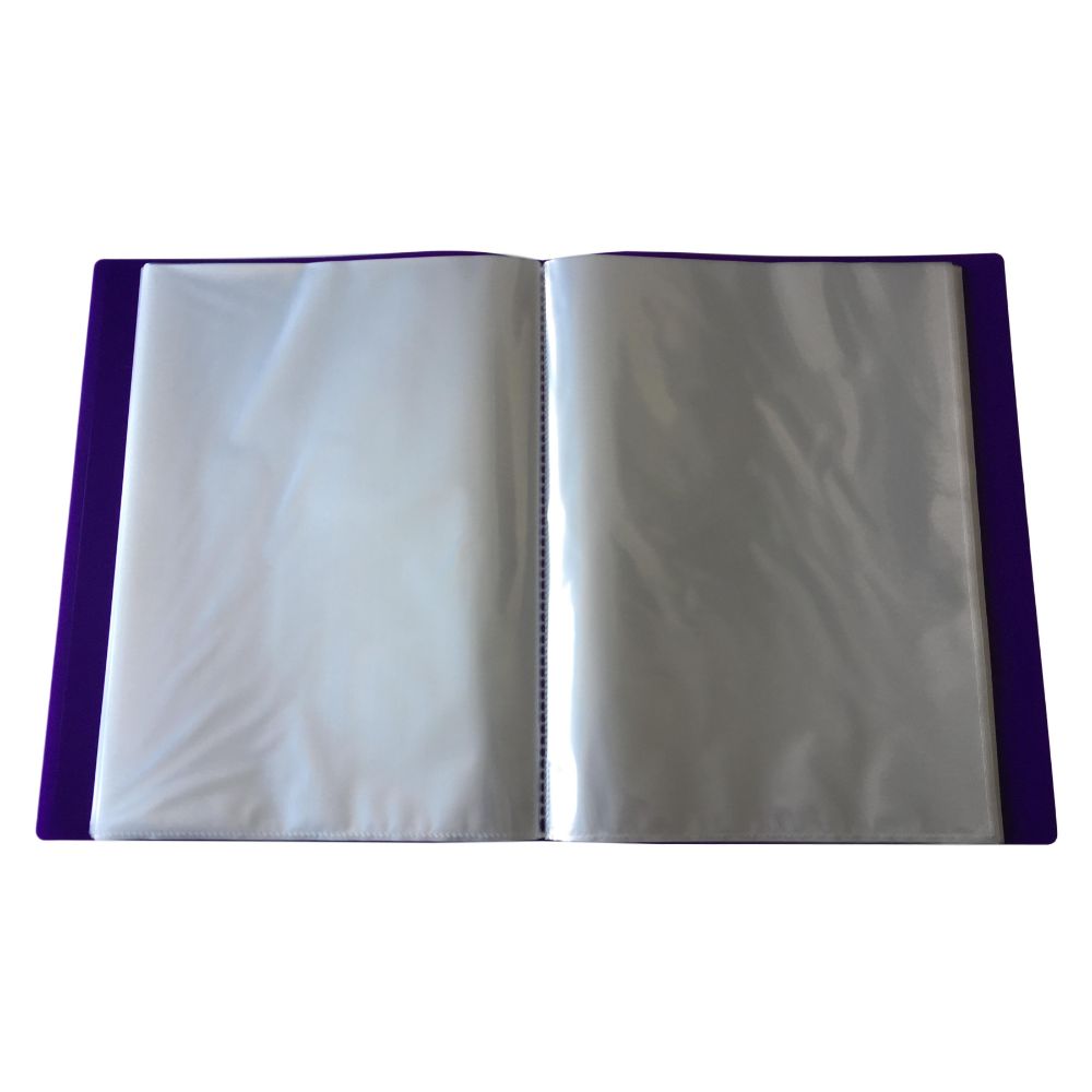 A4 Purple Flexible Cover 60 Pocket Display Book