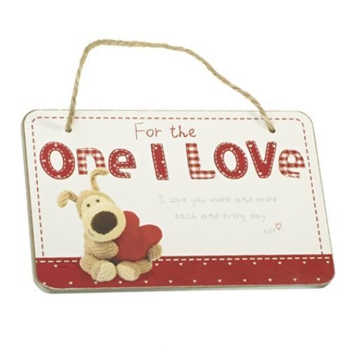 Boofle Wooden Hanging Plaque - For The One I Love