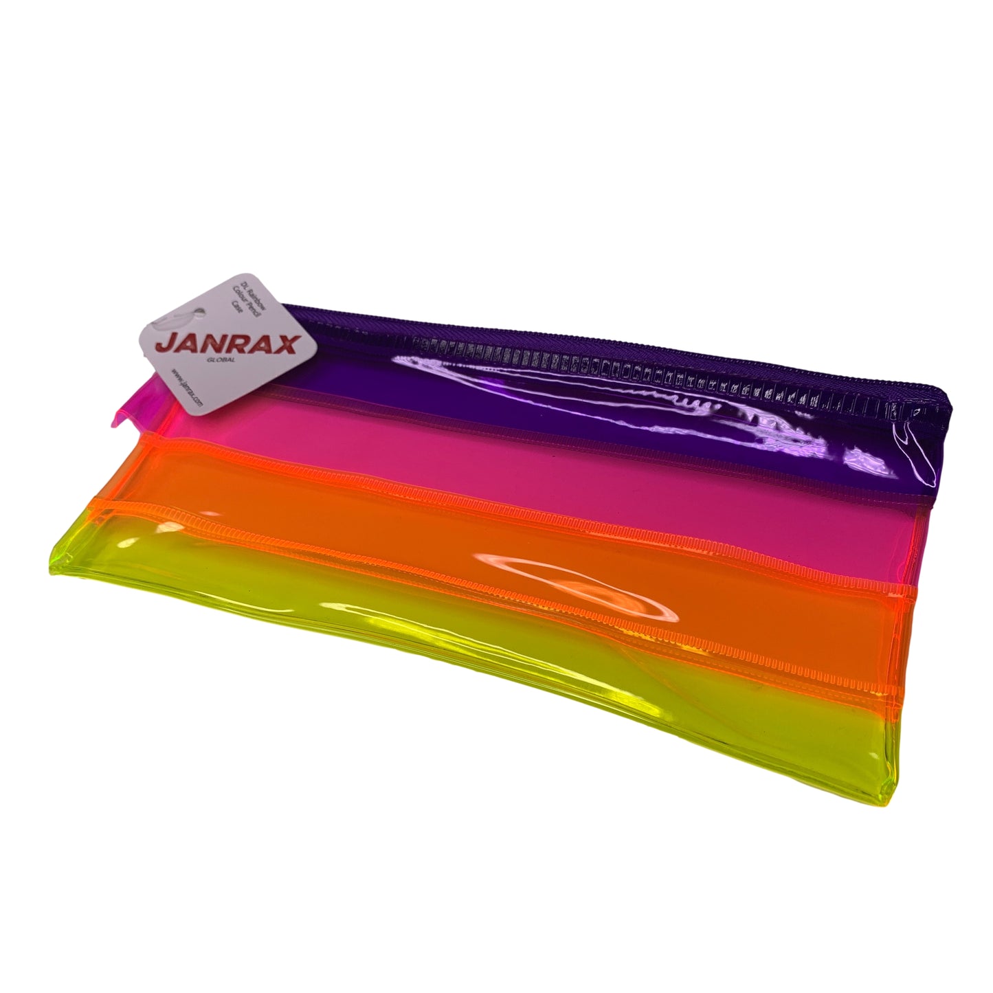 Pack of 12 DL Rainbow Coloured Rainbow Pencil Cases