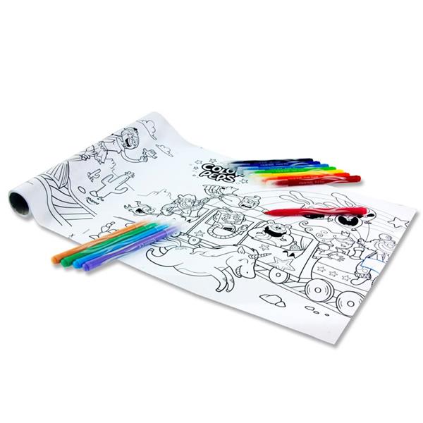 Pack of Color'peps 30cm x 3.6m Adhesive Colouring Roll and 18 Markers by Maped