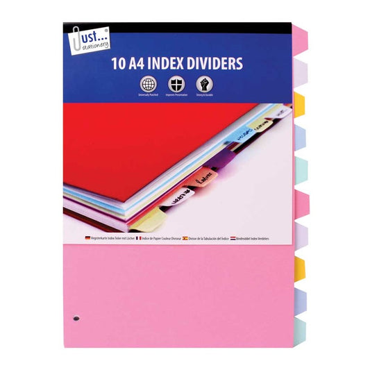 10 A4 Index Dividers Paper