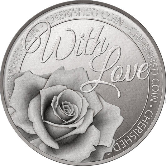 With Love Cherished Lucky Coin Engraved Message Keepsake Gift