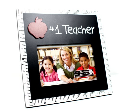 No. 1 Blackboard Teacher Frame with 3D Apple Icon