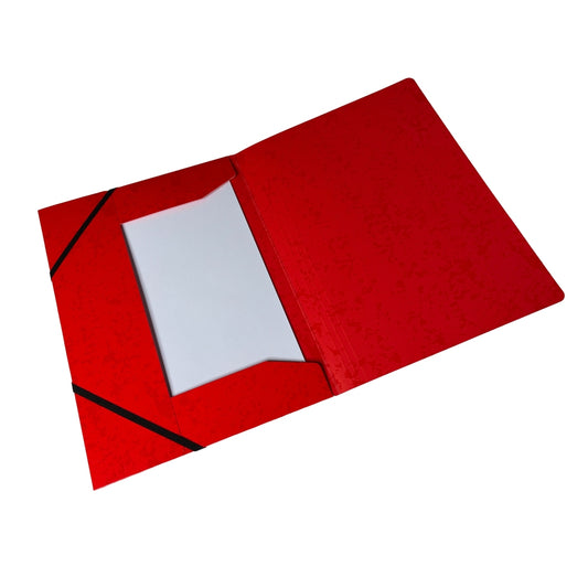 A4 Red Card 3 Flap Folder With Elastic Closure