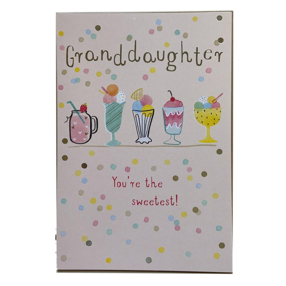 For Granddaughter You're The Sweetest Birthday Card