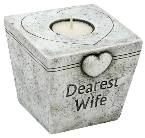 Graveside Memory T-Lite with Verse Stone Eff - Dearest Wife