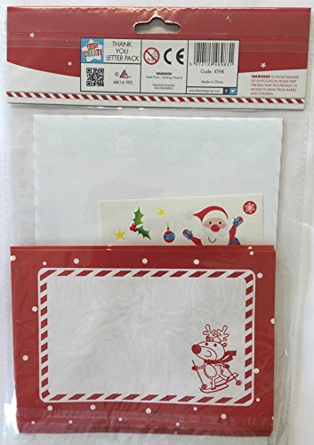 10 Sheet Childrens Christmas Thank You Letters Kit - Santa's Letter Pack