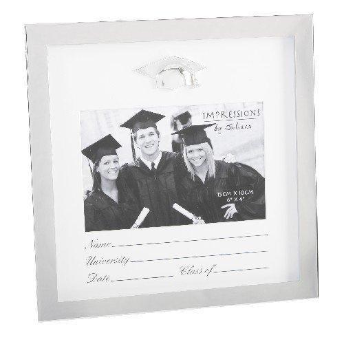 Shiny Silverplated Graduation Photo Frame with Mount