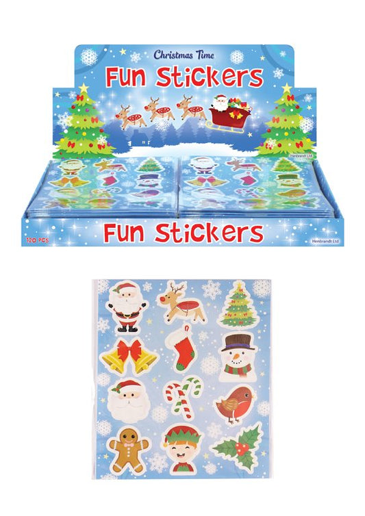 Sheet of 12 Christmas Sticker 10x11.5cm