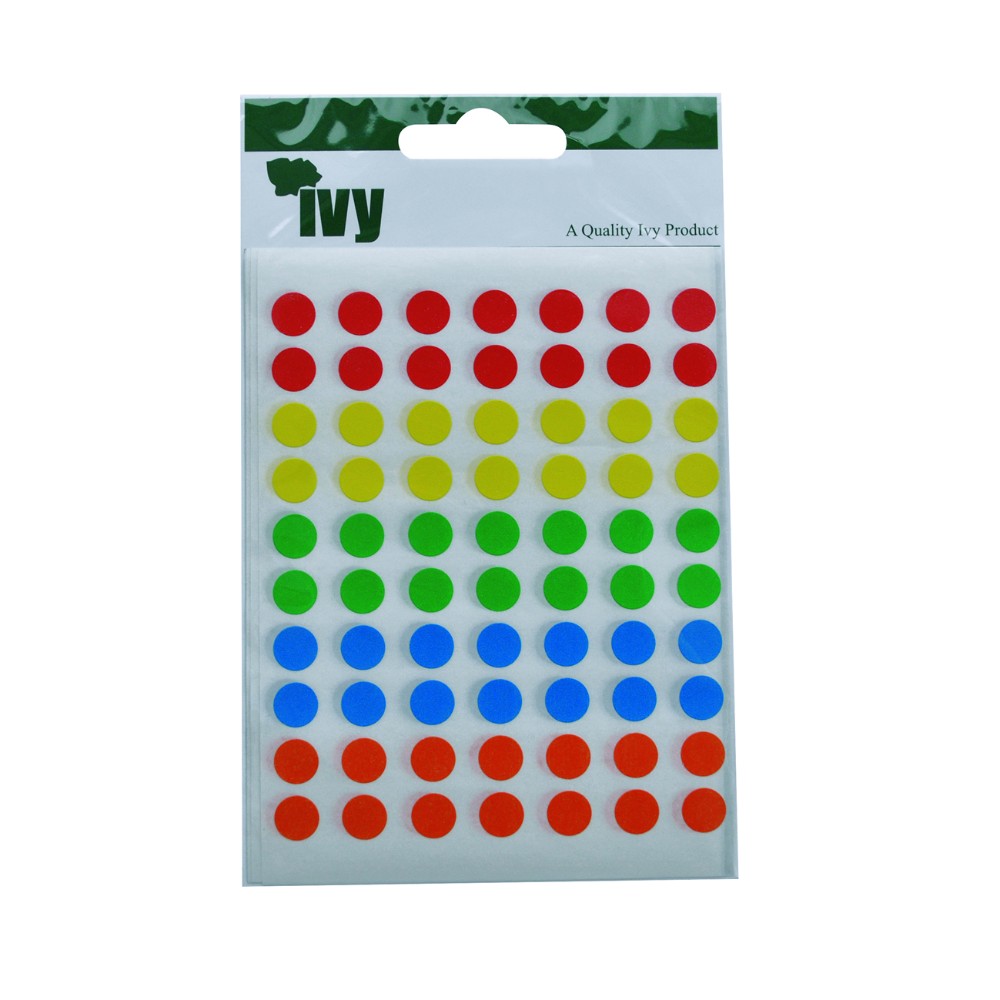 Pack of 350 8mm Assorted Round Sticky Dots