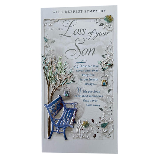 Loss of Son Floral Design Sympathy Opacity Card