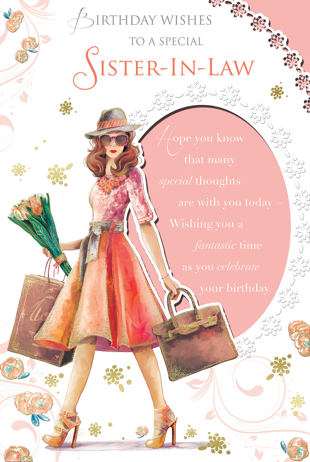 Birthday Wishes To A Special Sister In Law Lady Design Celebrity Style Card