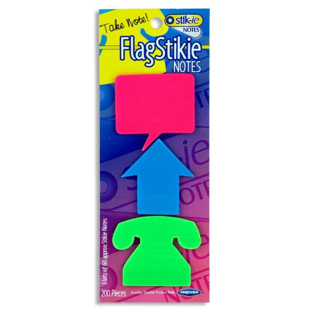 Pack of 3 Assorted Shapes Stickie Notes Tabs by Stik-ie