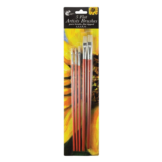 Artist Brush Flat Head (5 Pack)