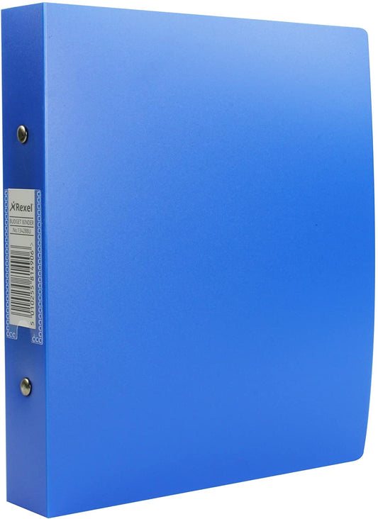 Pack of 10 A5 Rexel Budget Polypropylene Blue 2 Ring Binders