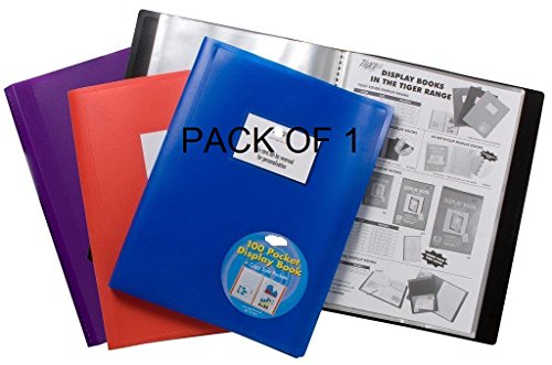 Tiger A4 100 Pocket Flexi Cover Display Book - Assorted Colours