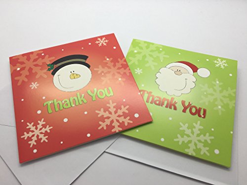 Pack of 20 Christmas Thank You Cards with Envelopes