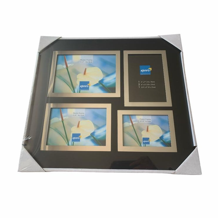 Kenro Strata Series Black 4 Apeture Photo Frame