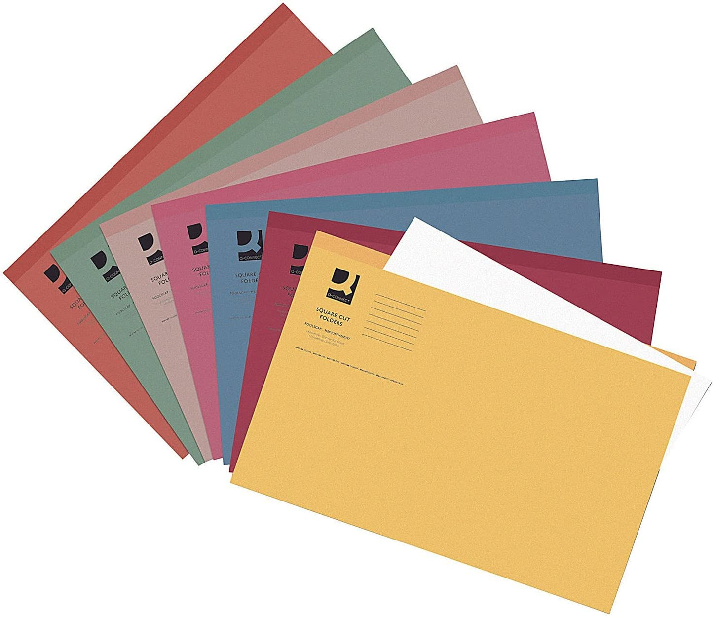 Pack of 100 250gsm Mediumweight Foolscap Square Cut Folders