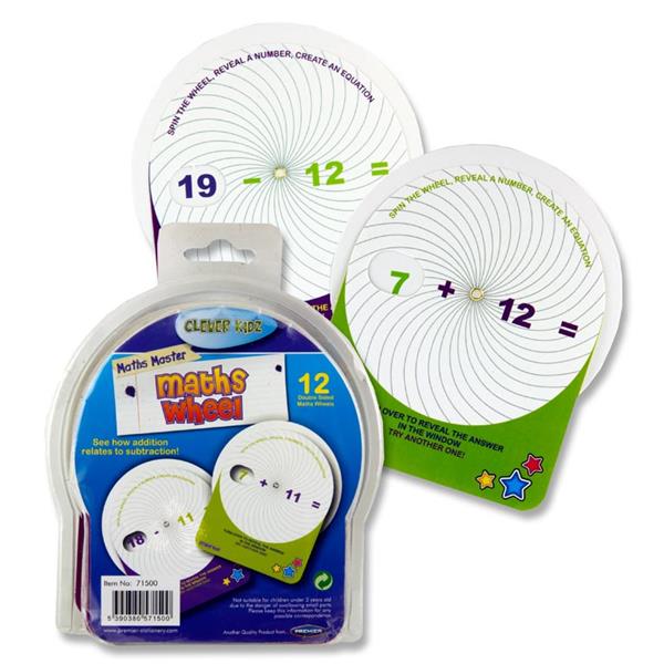 Pack of 12 Addition & Subtraction Maths Wheel by Clever Kidz