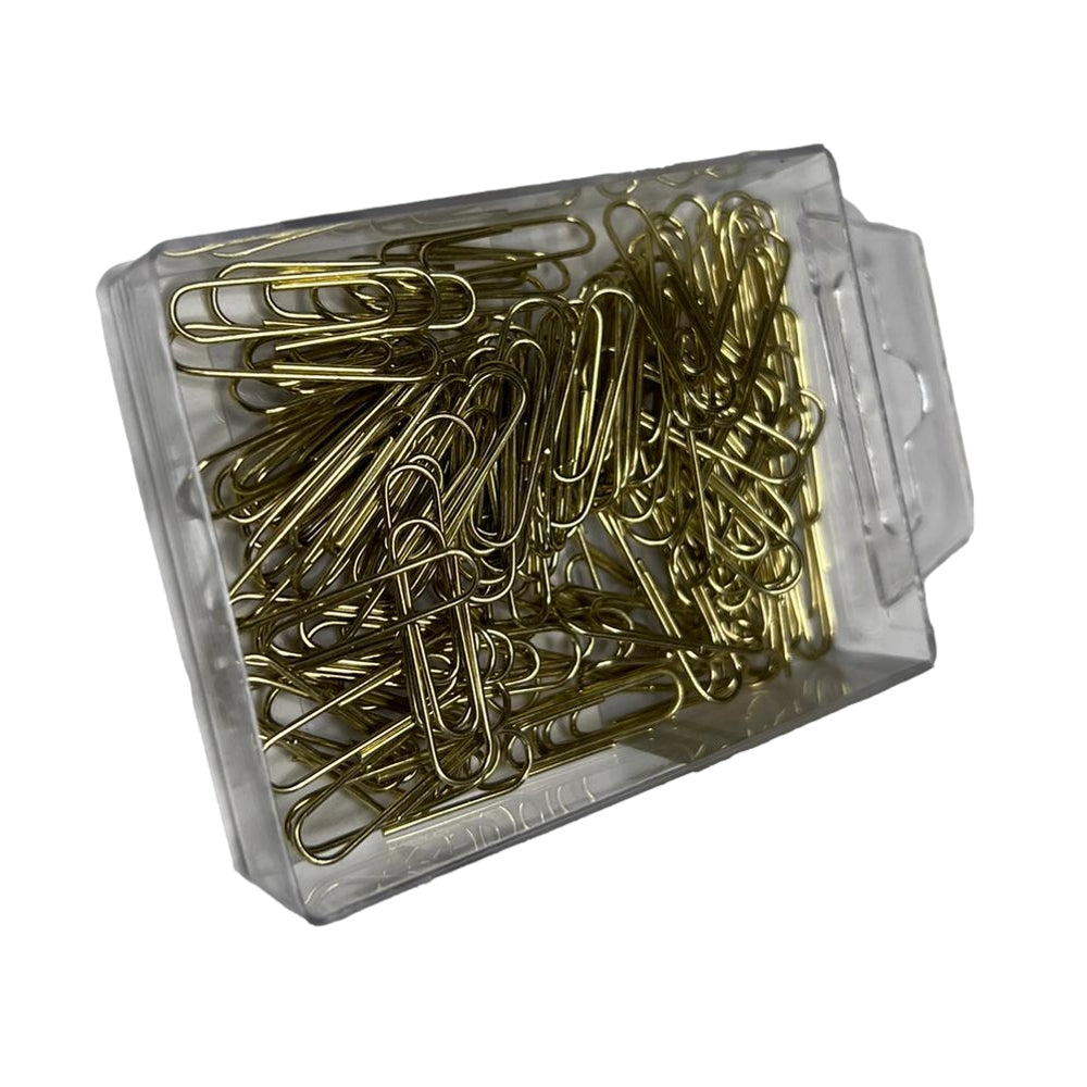 Pack of 100 Brassed Coloured Paper Clips by Ivy Stationery