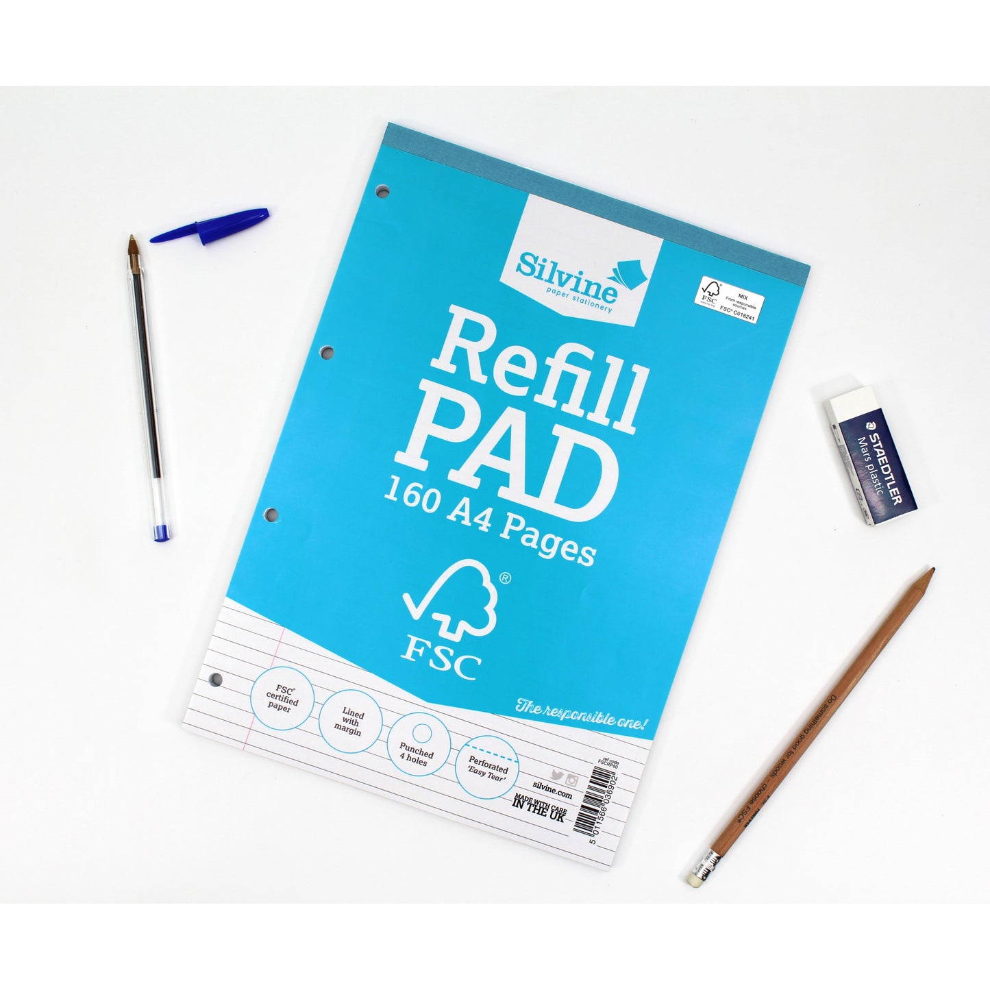 A4 FSC Certified Silvine Refill Pad 160 Pages