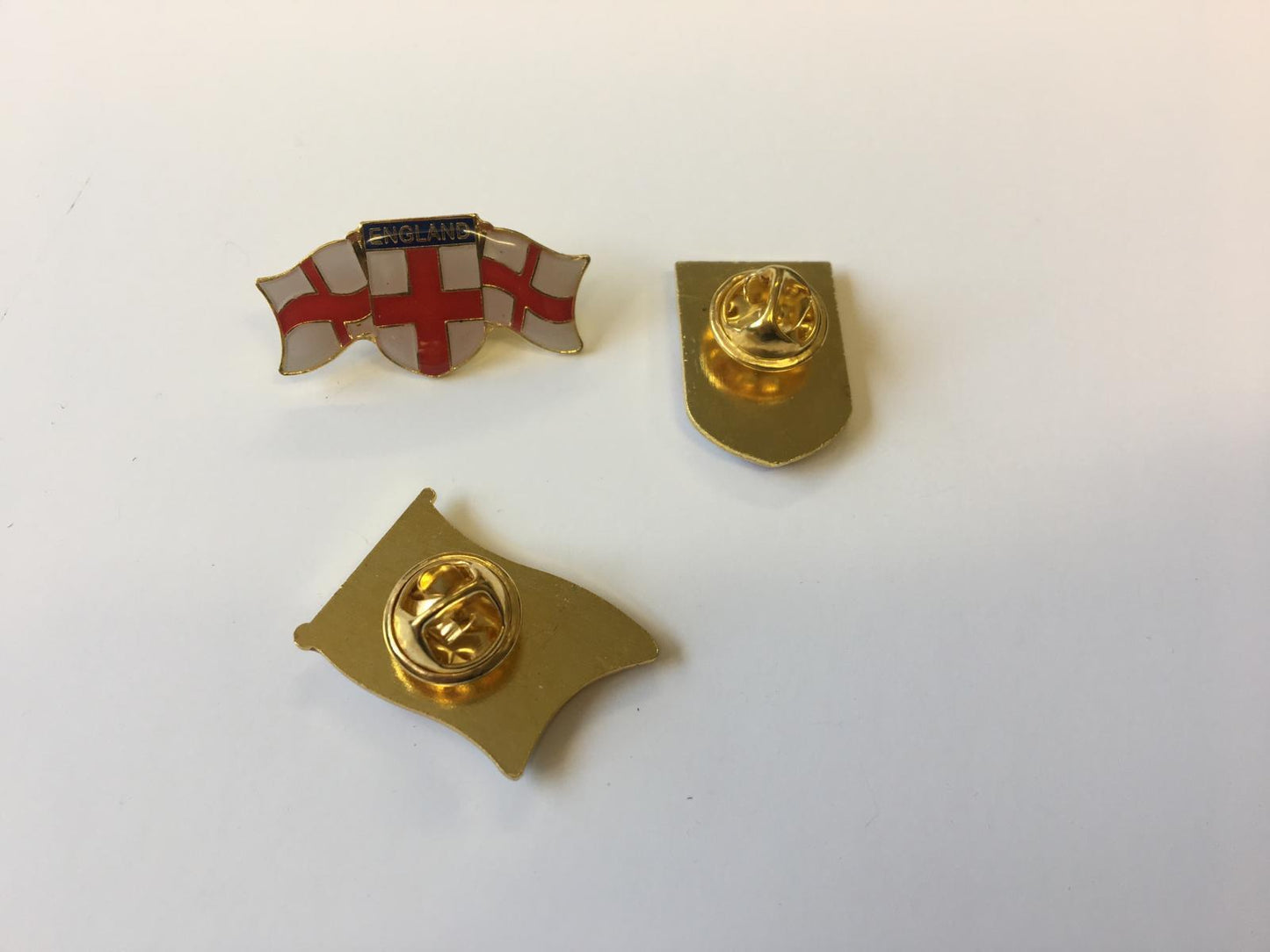 Pack of 3 Assorted England Pin Badges - World Cup Football St Georges