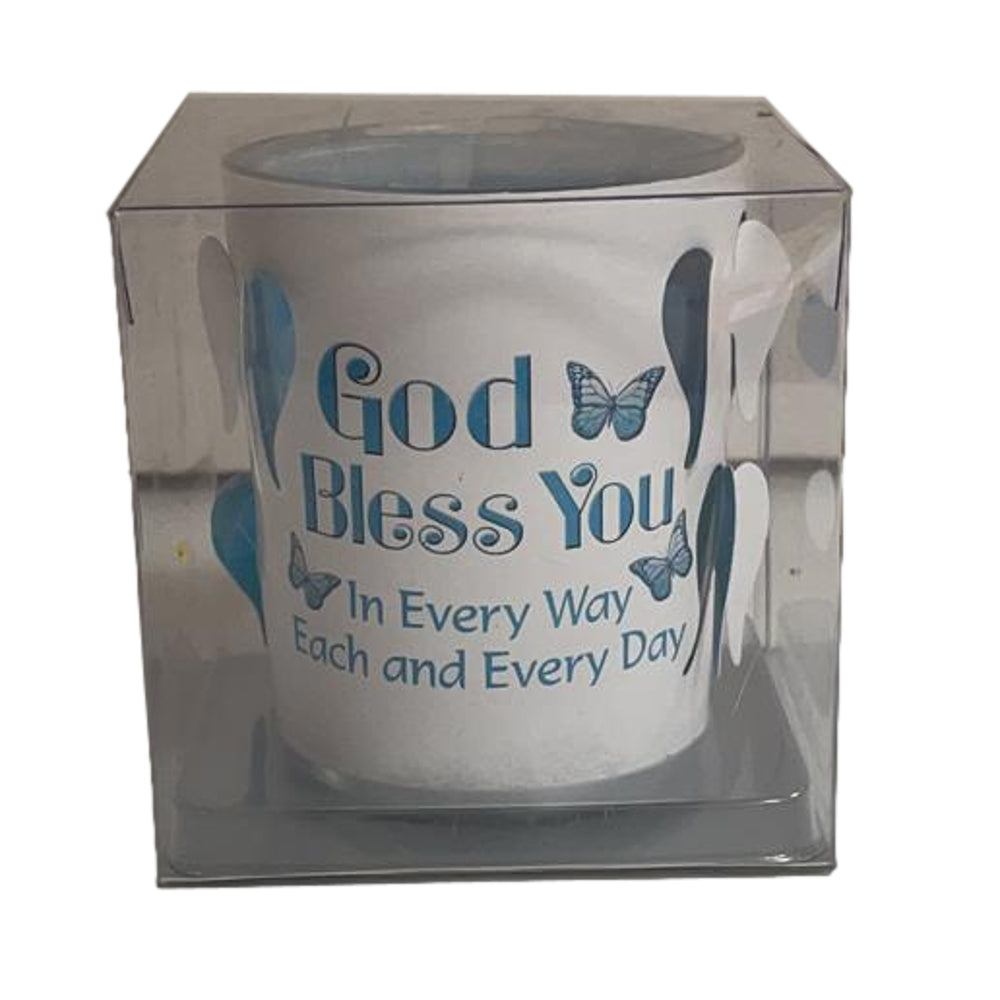 God Bless You Sentiment Tealight Candle Holder