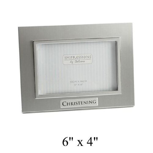 Widdop Bingham 6" x 4" Aluminium Two Tone Christening Photo Frame