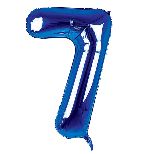 Giant Foil Dark Blue 7 Number Balloon