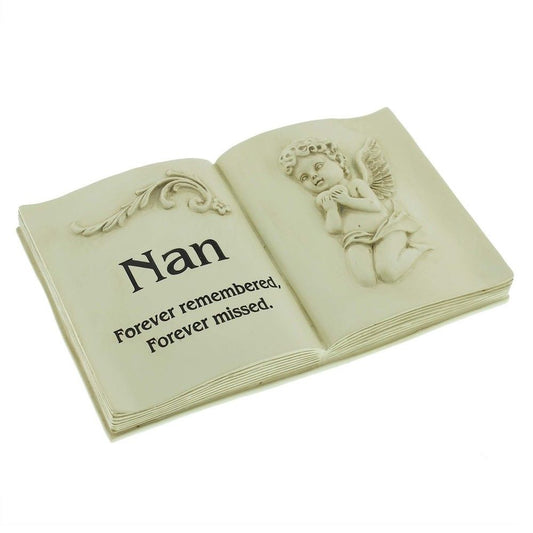 Graveside Memorial Remembrance Block Book Plaque Nan 18 x 11 x 5cm