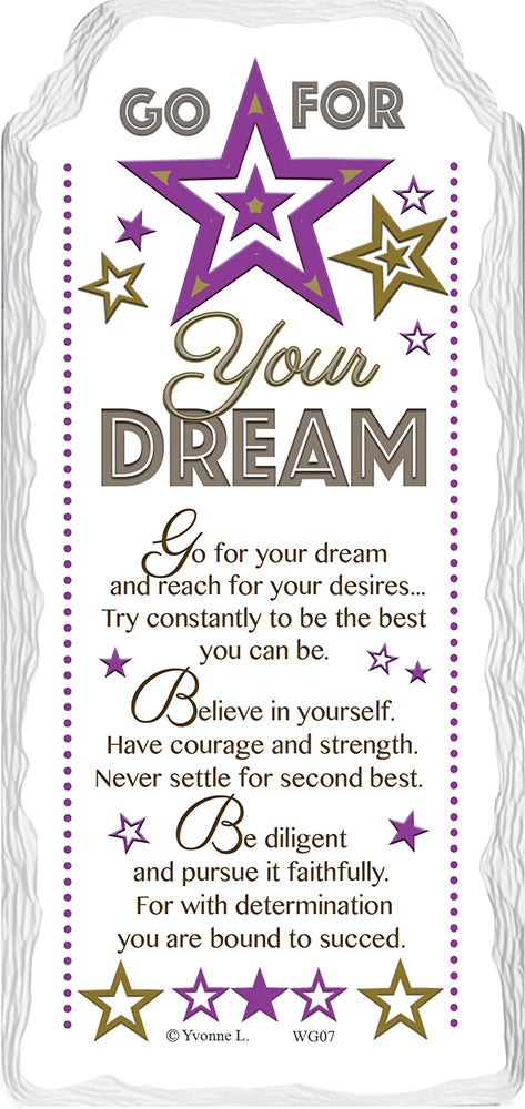 Go For Your Dream Sentimental Handcrafted Ceramic Plaque