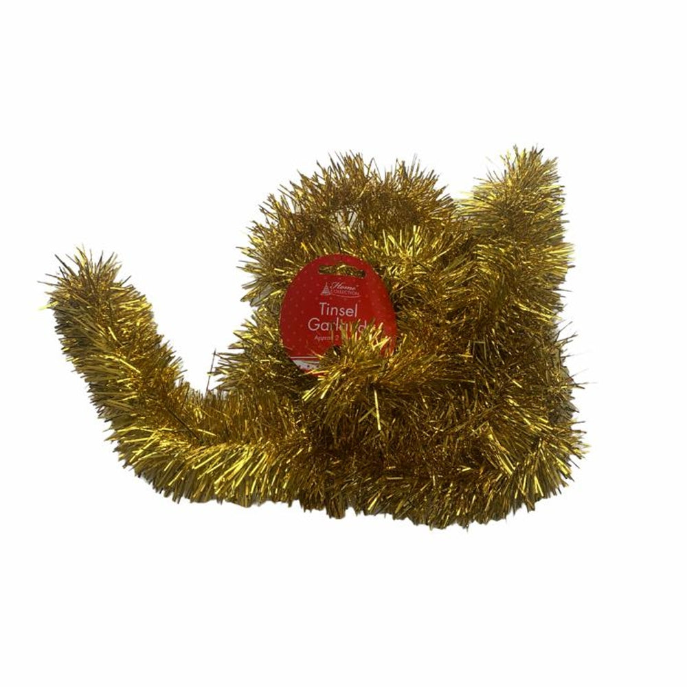 2m Yellow Gold Garland Tinsel