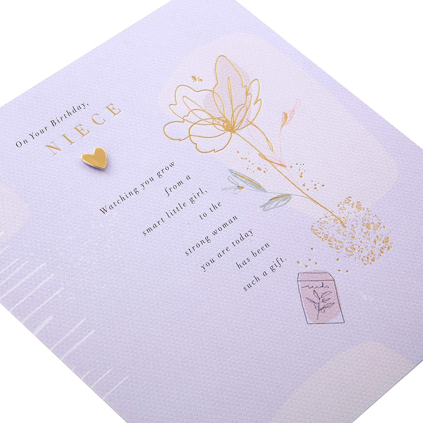 Birthday Card for Niece Contemporary Floral Design With Heartfelt Message