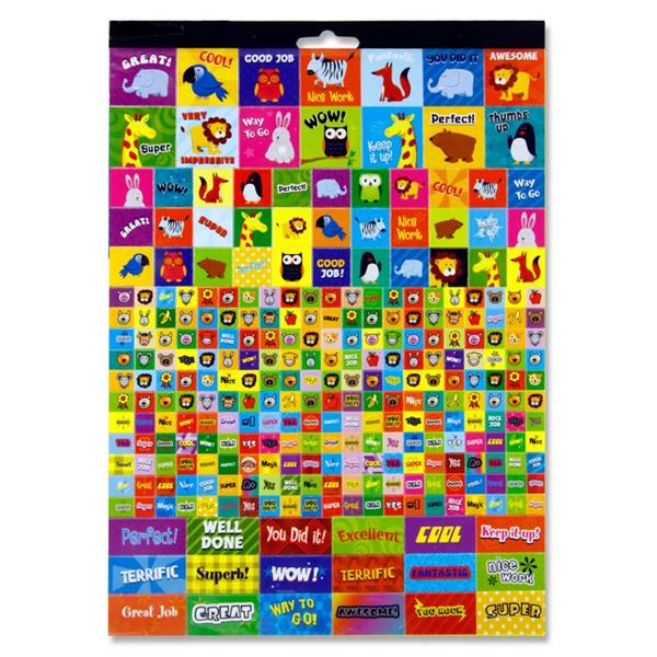 Book of 12 Sheets of 2500+ Deluxe Reward Stickers by Clever Kidz