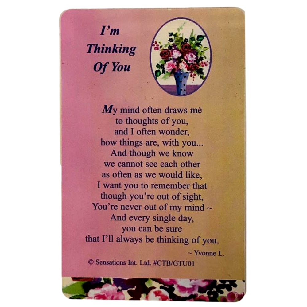 I'm Thinking of You Sentimental Keepsake Wallet / Purse Card