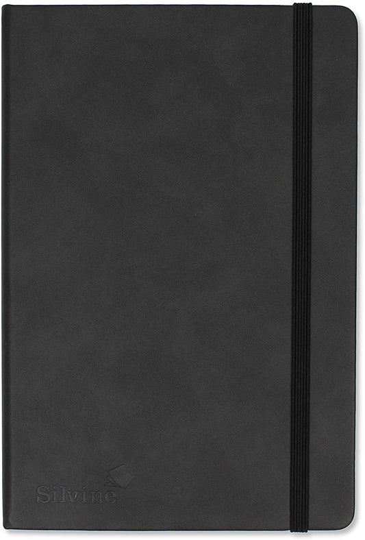 Silvine A5 Executive Soft Feel Black Notebook Journal