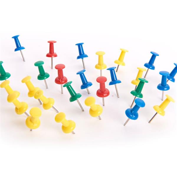 Pack of 30 Coloured Push Pins by Premier Office