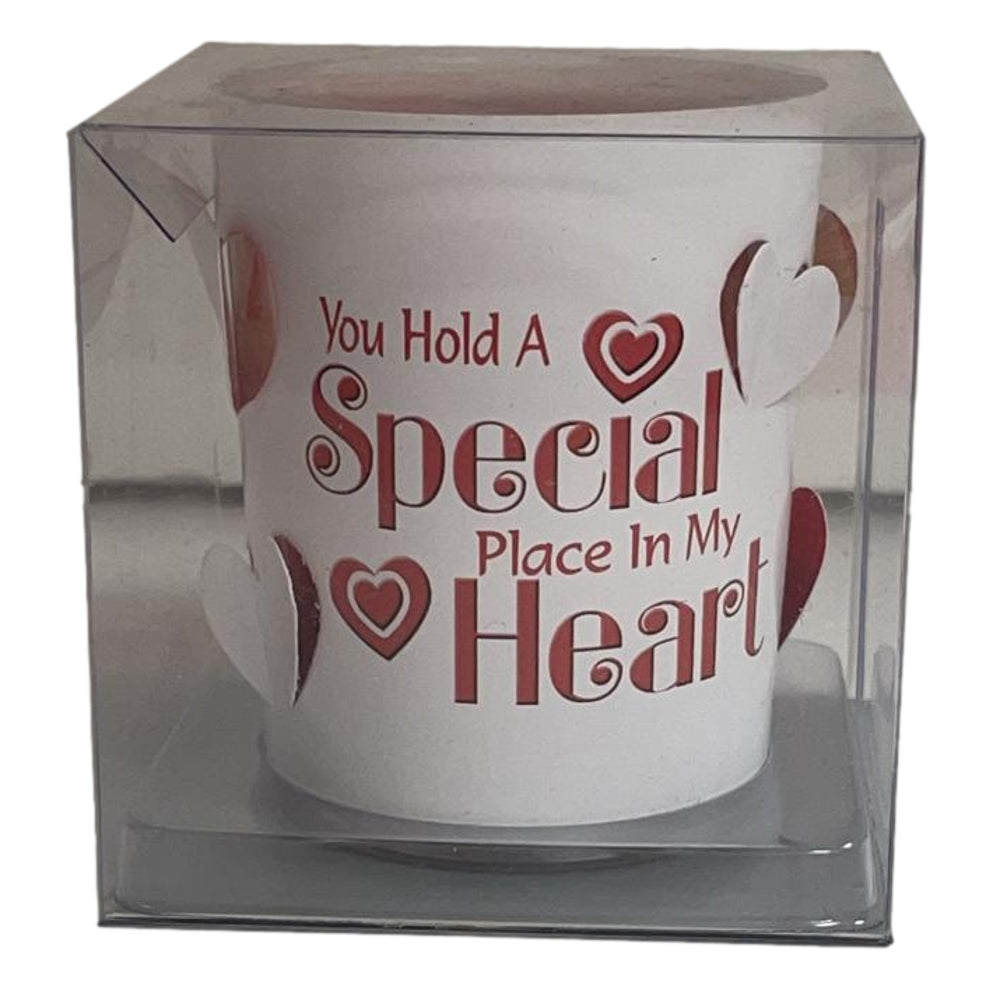 Special Place In My Heart Glass Sentiment Tealight Candle Holder