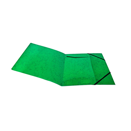 A4 Green Card 3 Flap Folder With Elastic Closure