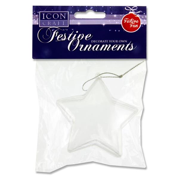 Decorate Your Own Christmas Tree Star Bauble 8cm by Icon Craft