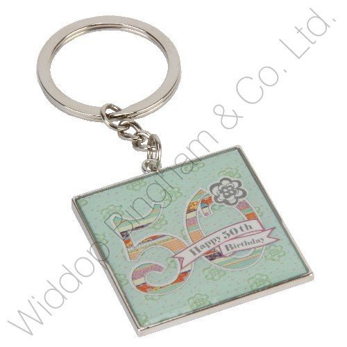 Laura Darrington Patchwork Collection Keyring - 50th