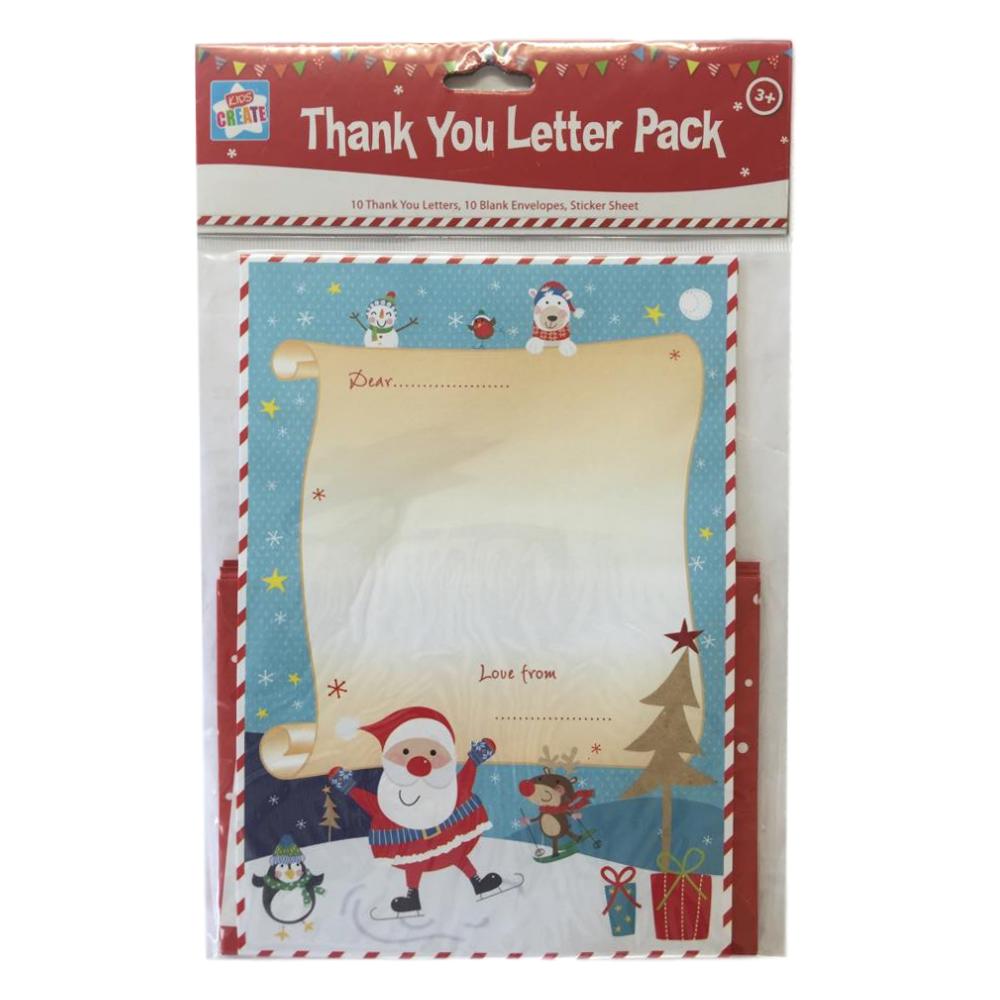 10 Sheet Childrens Christmas Thank You Letters Kit - Santa's Letter Pack