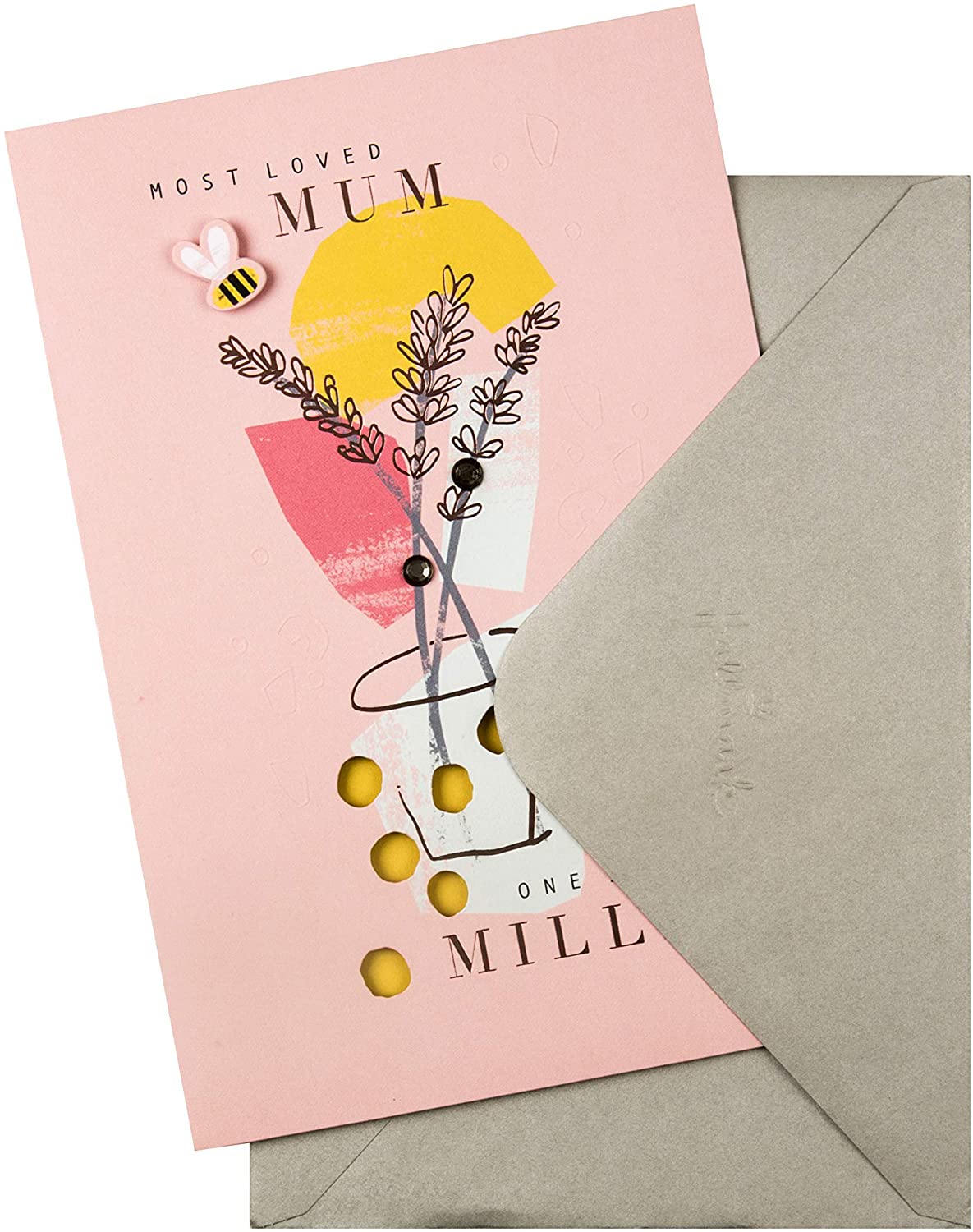 Mum Mother's Day Card Floral with Bee Attachment