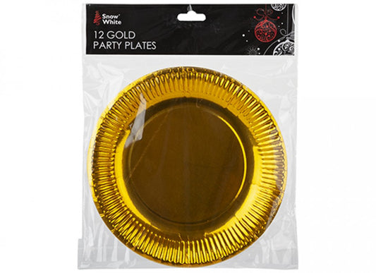 Pack of 12 Gold Plated 9" Paper Plates